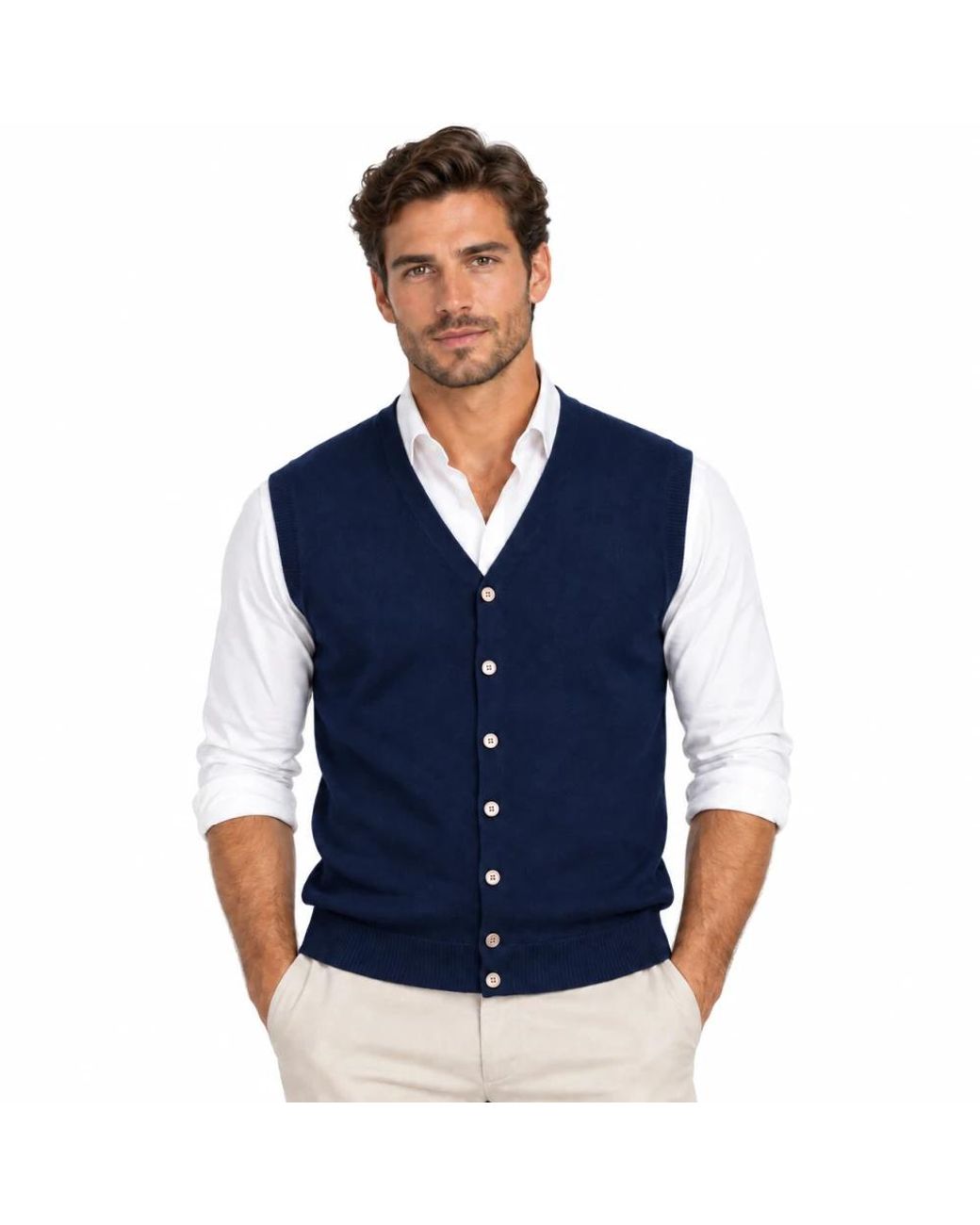 Cashmere Company Blue V-Neck Knitwear for men