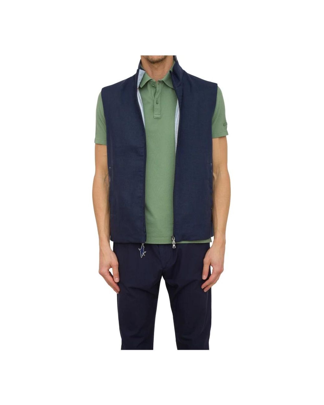 Paul & Shark Jassen ,Blauw ,Katoen Katoenen Gilet in het Blue voor heren