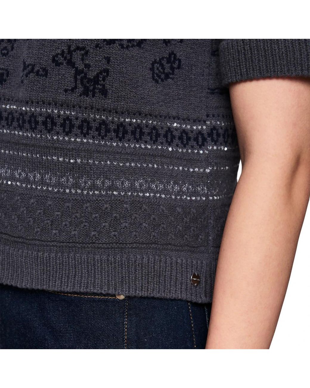 Marc Cain Blue Paisley Pullover