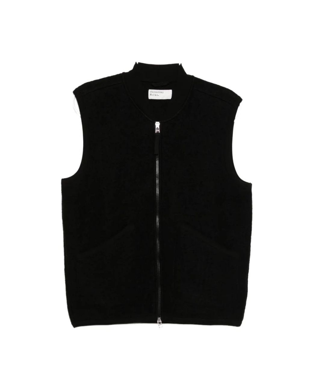 Universal Works Jassen ,Zwart ,Doudoune Sans Manches À Fermeture Zippée in het Black voor heren