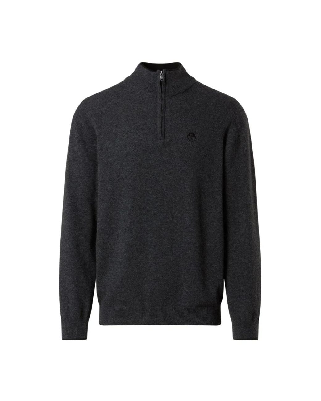 North Sails Truien & Vesten ,Zwart ,Wol Sweater Met Halve Rits in het Black voor heren
