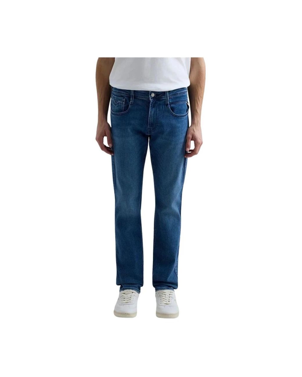 Replay Blue Straight Fit Jeans for men