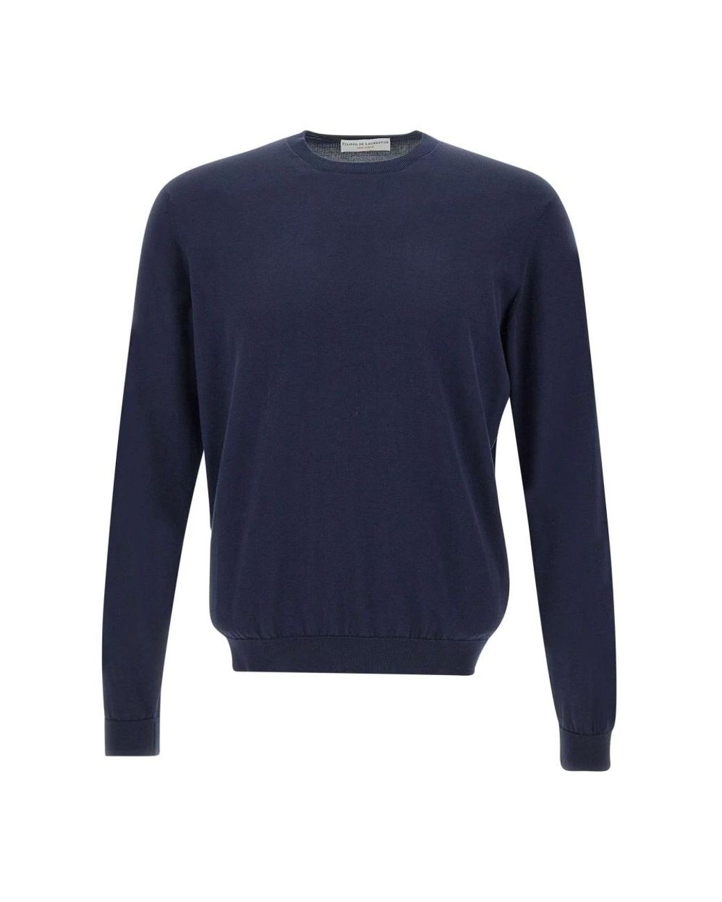 FILIPPO DE LAURENTIIS Blue Round-Neck Knitwear for men