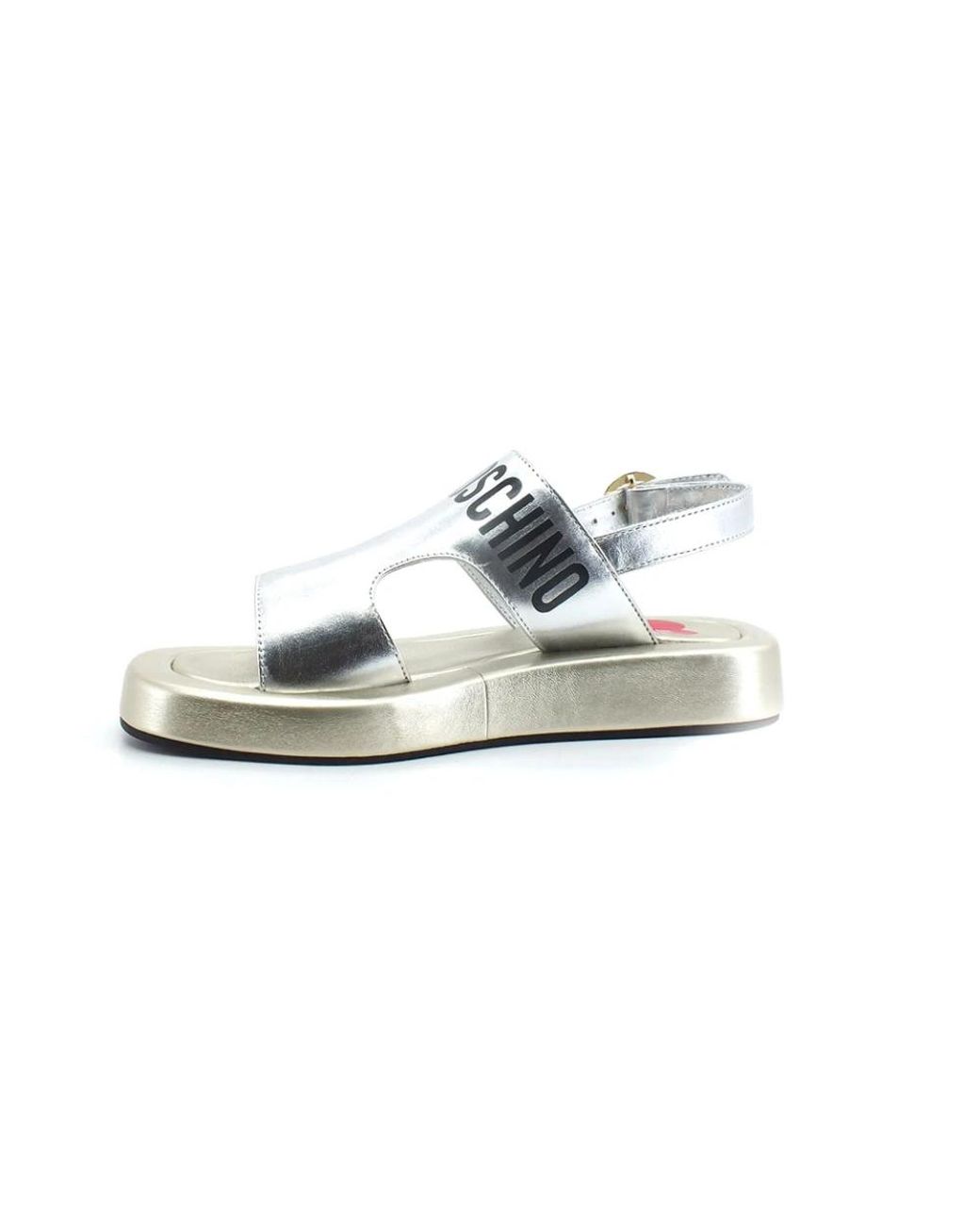 Love Moschino White Flat Sandals