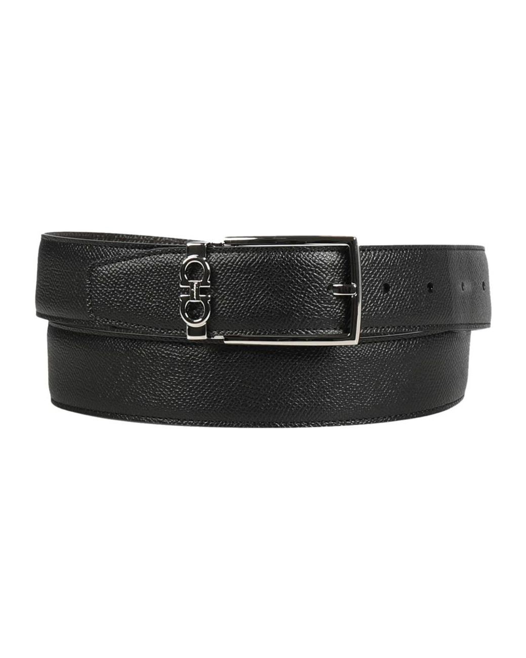 Ferragamo Gancini Ledergürtel in Black für Herren
