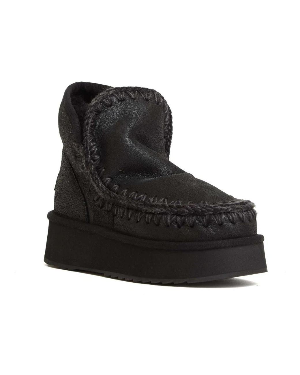 Mou Black Mini Eskimo Platform Boot