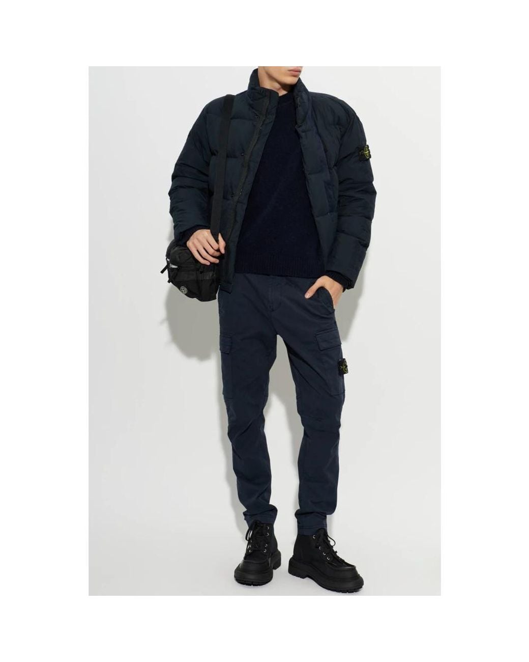 Stone Island Blue Round-Neck Knitwear for men