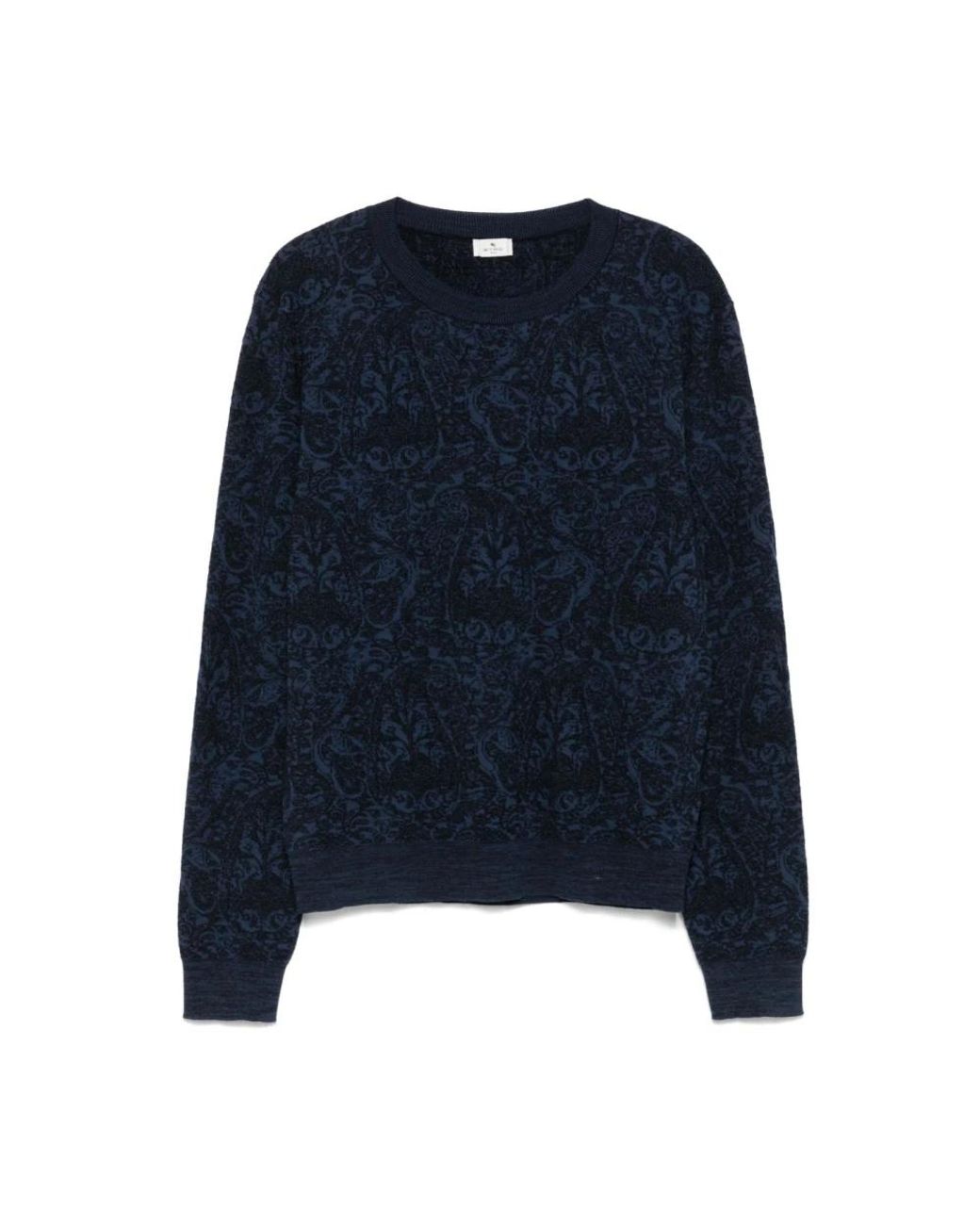 Etro Blue Round-Neck Knitwear for men
