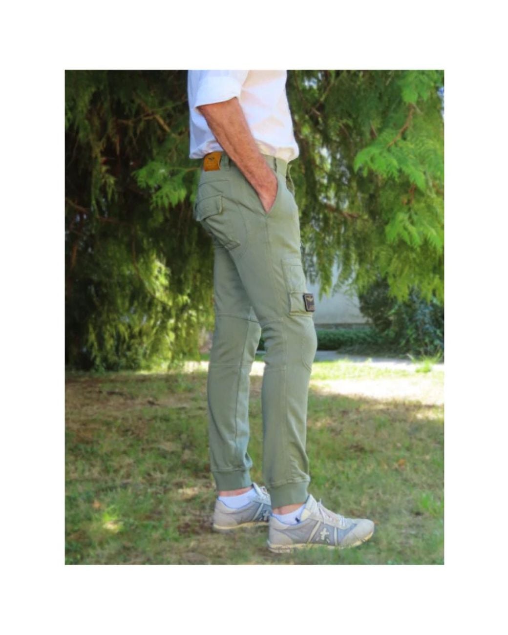 Aeronautica Militare Green Slim-Fit Trousers for men