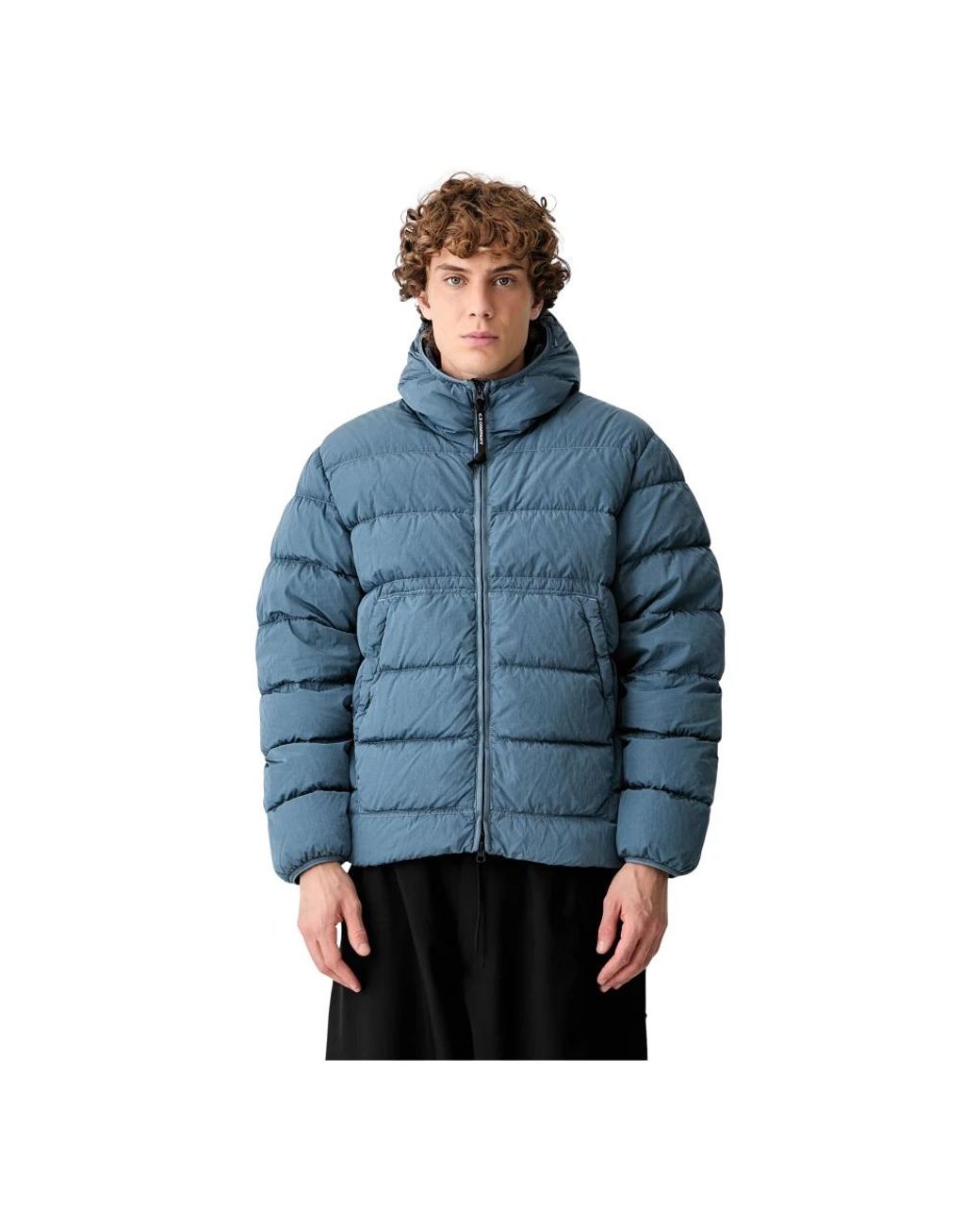 C P Company Chrome-R Goggle Down Jacket in het Blue voor heren