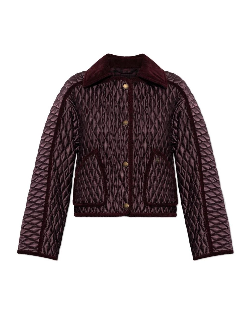 Burberry Jassen ,Rood ,Katoen Floriston Quilted Jacket in het Purple