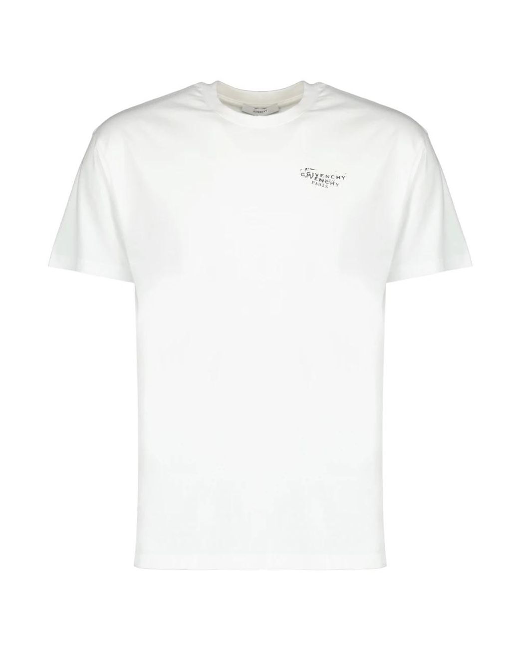 Givenchy Tops ,Wit ,Katoen Cotton T-Shirt Met Stamp Print in het White voor heren