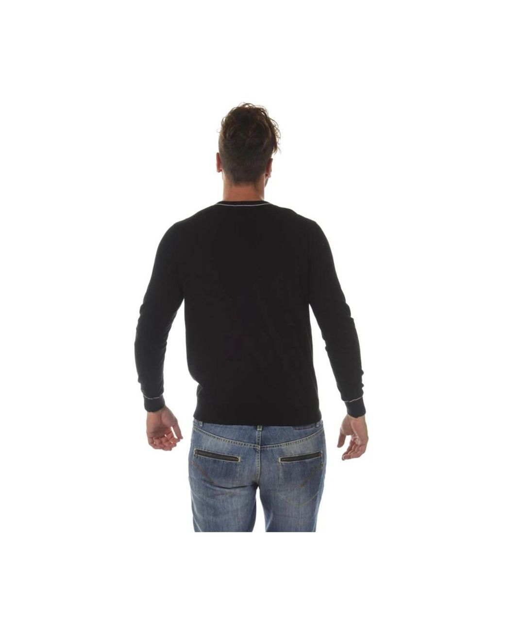 Armani Jeans Black V-Neck Knitwear for men