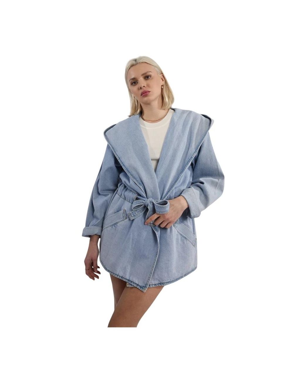 Molly Bracken Hooded Denim Jacket in het Blue