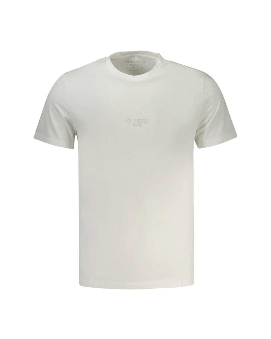 Guess Tops ,Wit ,Katoen Small Logo T-Shirt in het Gray voor heren