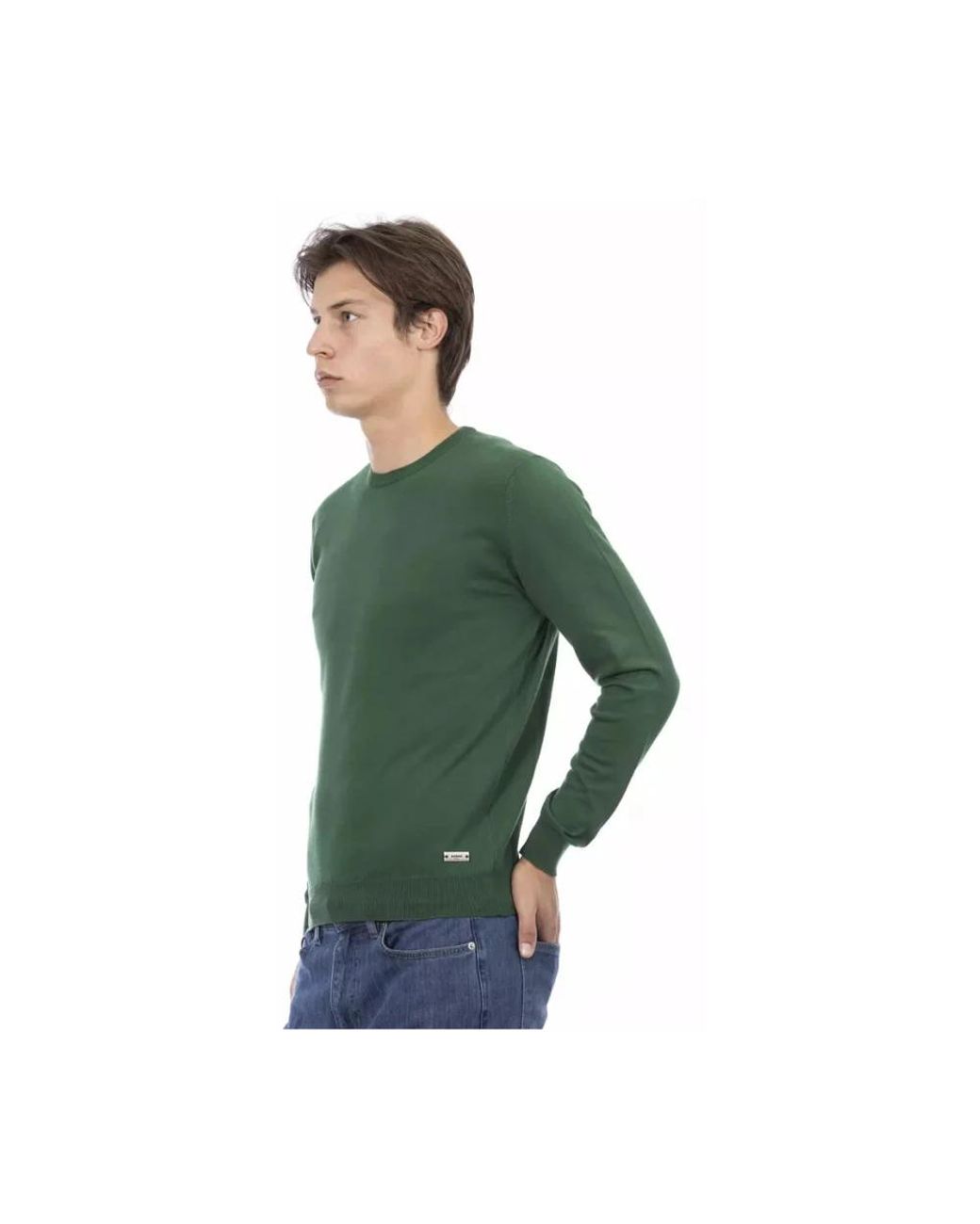 Baldinini Green Round-Neck Knitwear for men