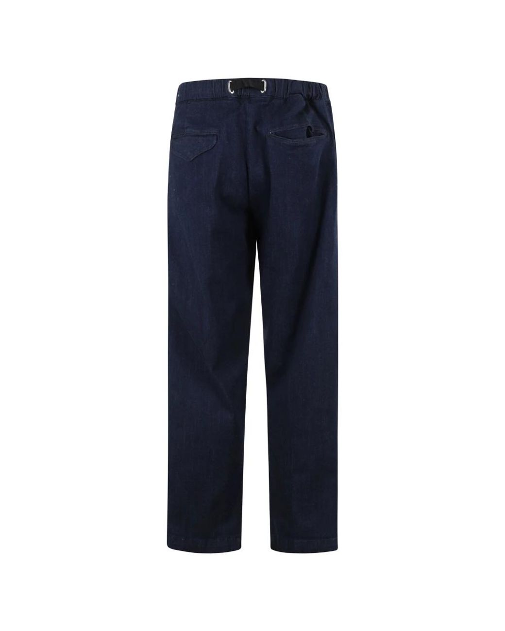 White Sand Blue Straight Trousers for men