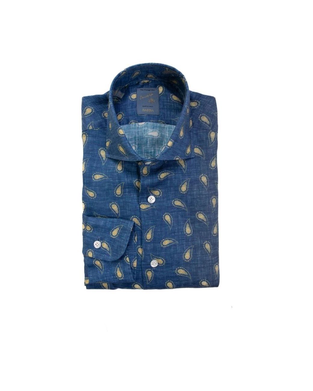 Barba Napoli Blue Casual Shirts for men