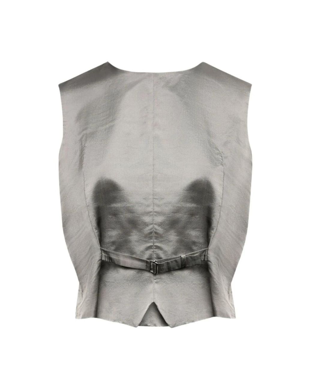 MM6 by Maison Margiela Gray Sleeveless Tops