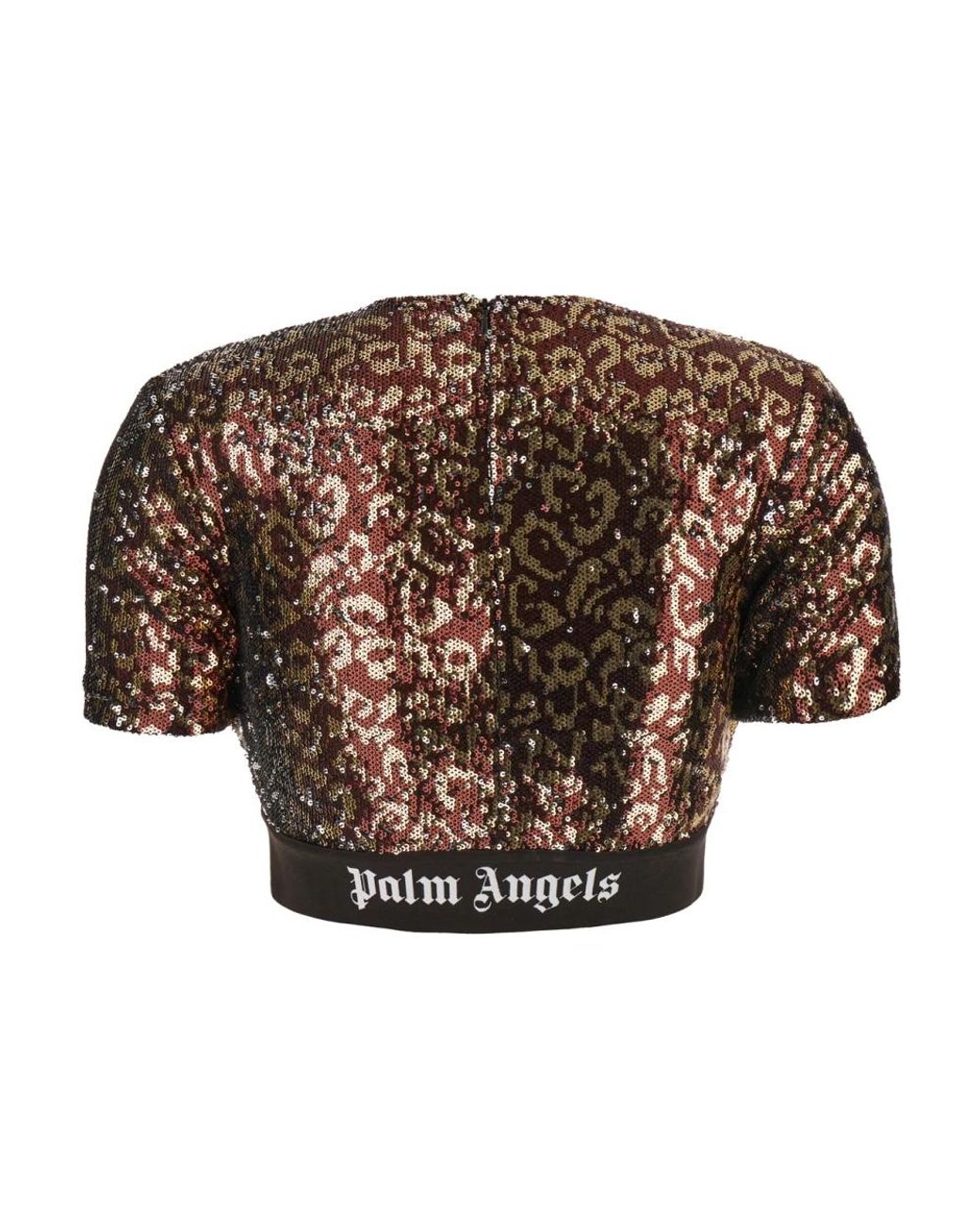 Palm Angels Brown Sequin Top