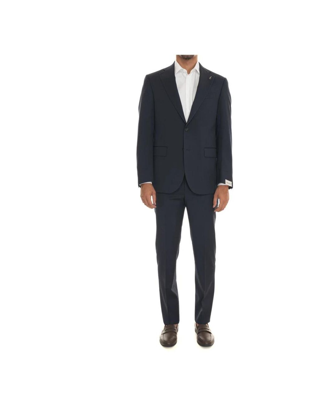 Paoloni Blue Single Breasted Suits for men