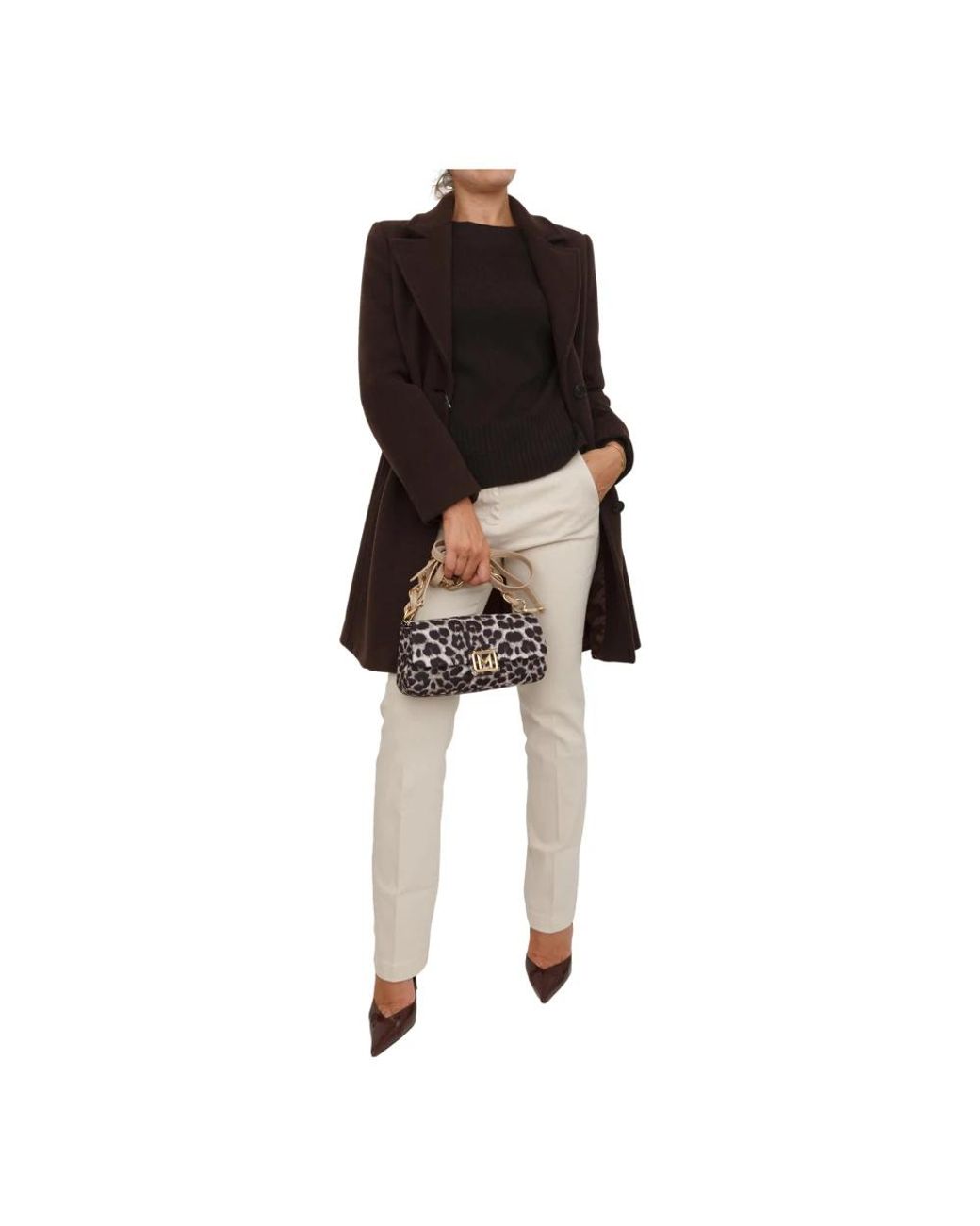 Marella Brown Single-Breasted Coats