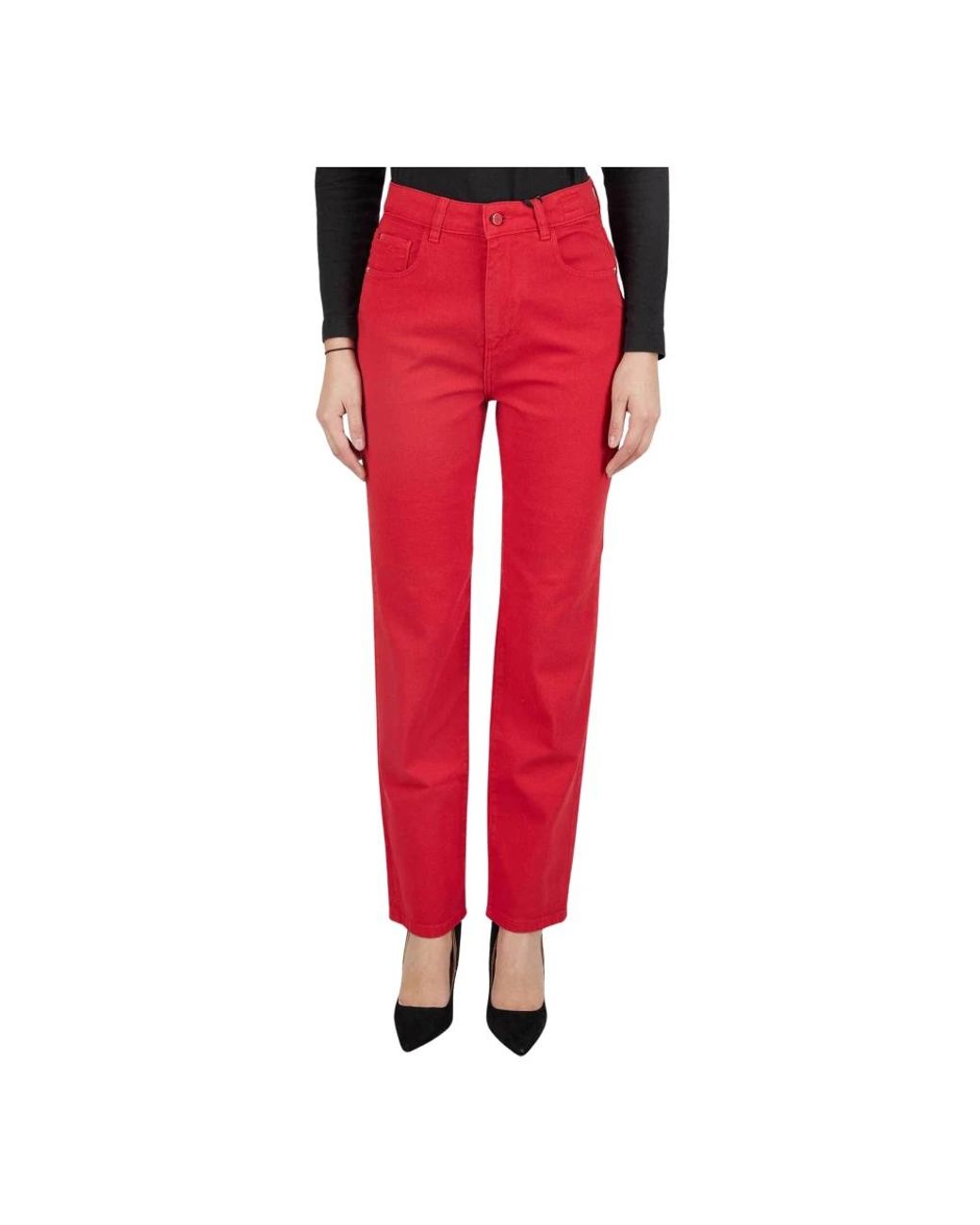 Kiton Jeans Regular Solid 100% Handgemaakt in het Red