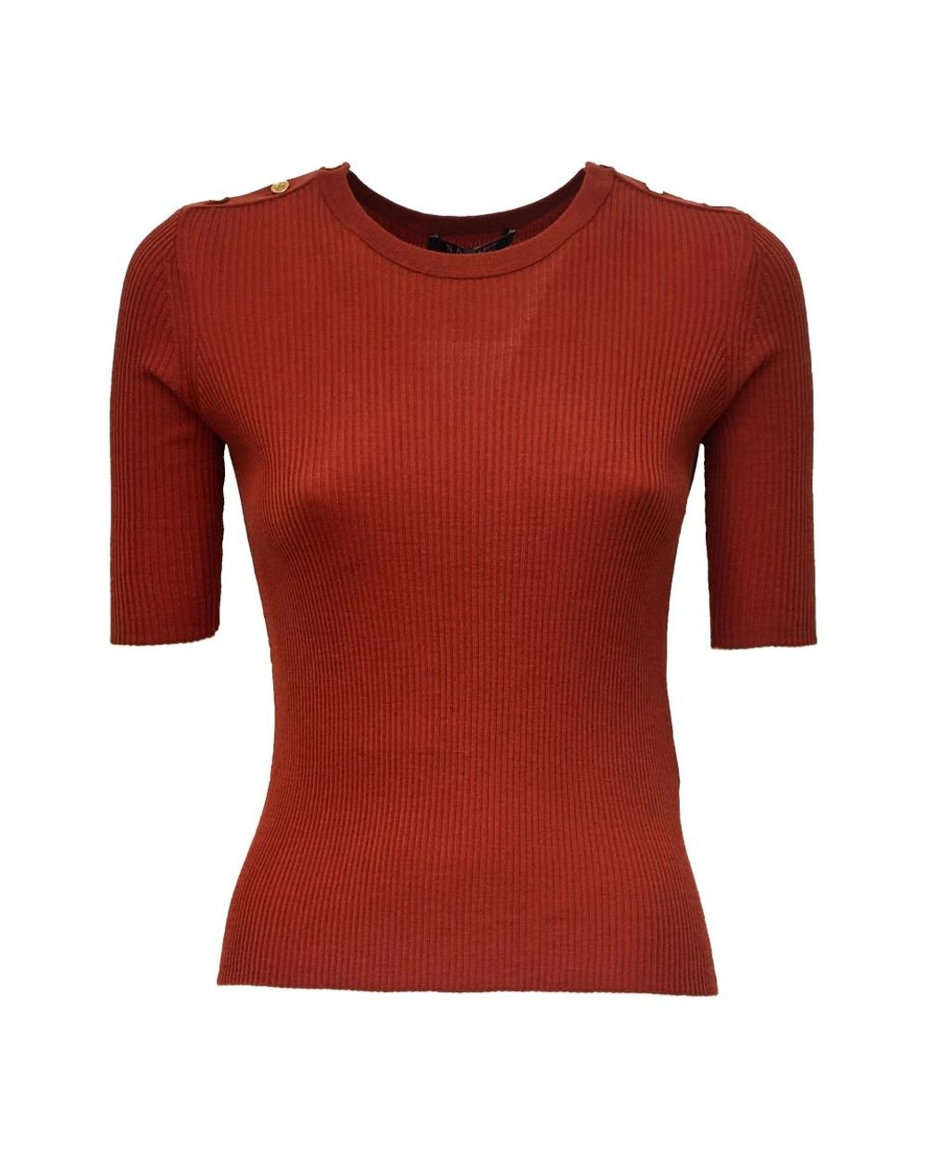 Max Mara Red Round-Neck Knitwear