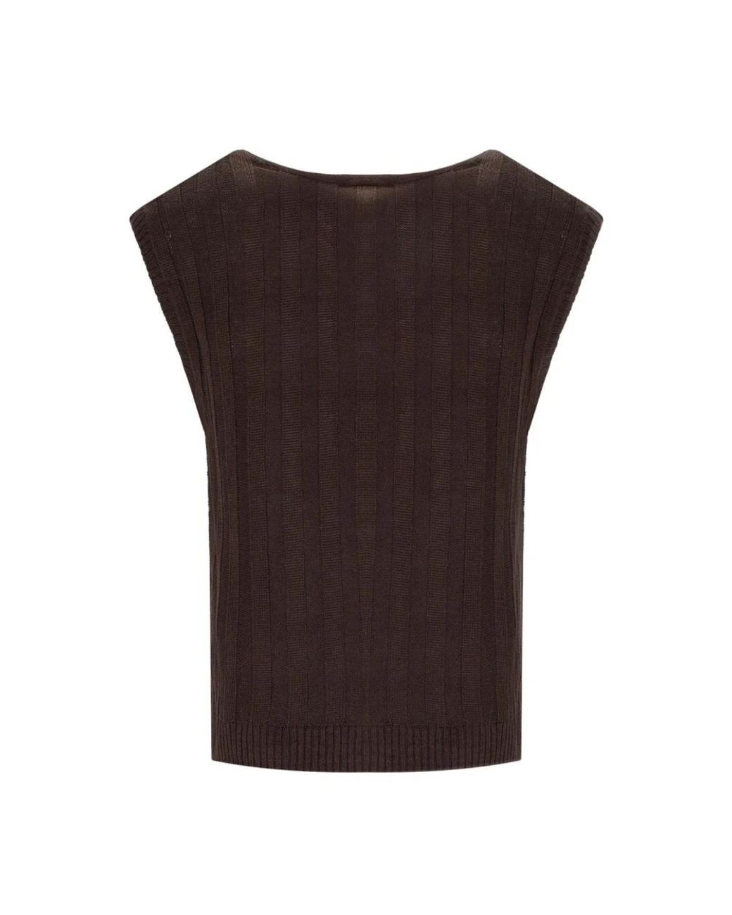 Max Mara Brown Sleeveless Jumpers