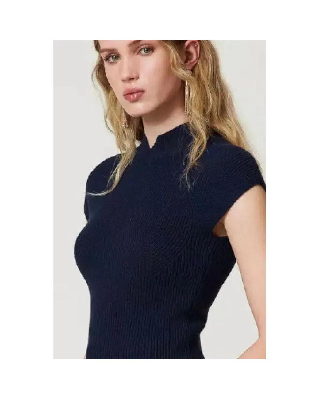Twinset Blue V-Neck Knitwear