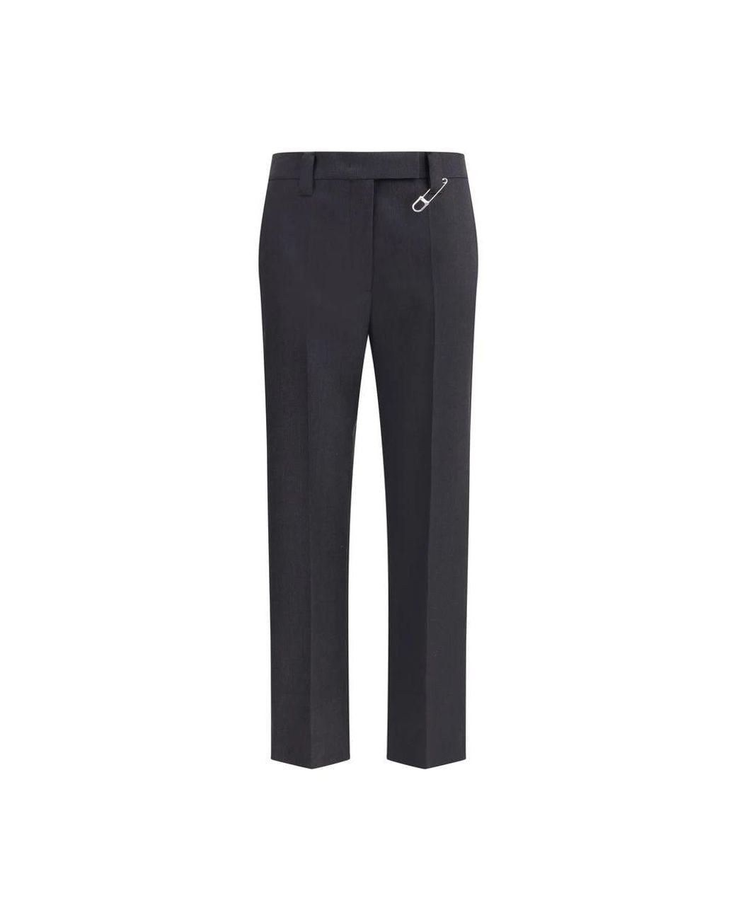 Prada Blue Gray Fleece Wool Dress Pants