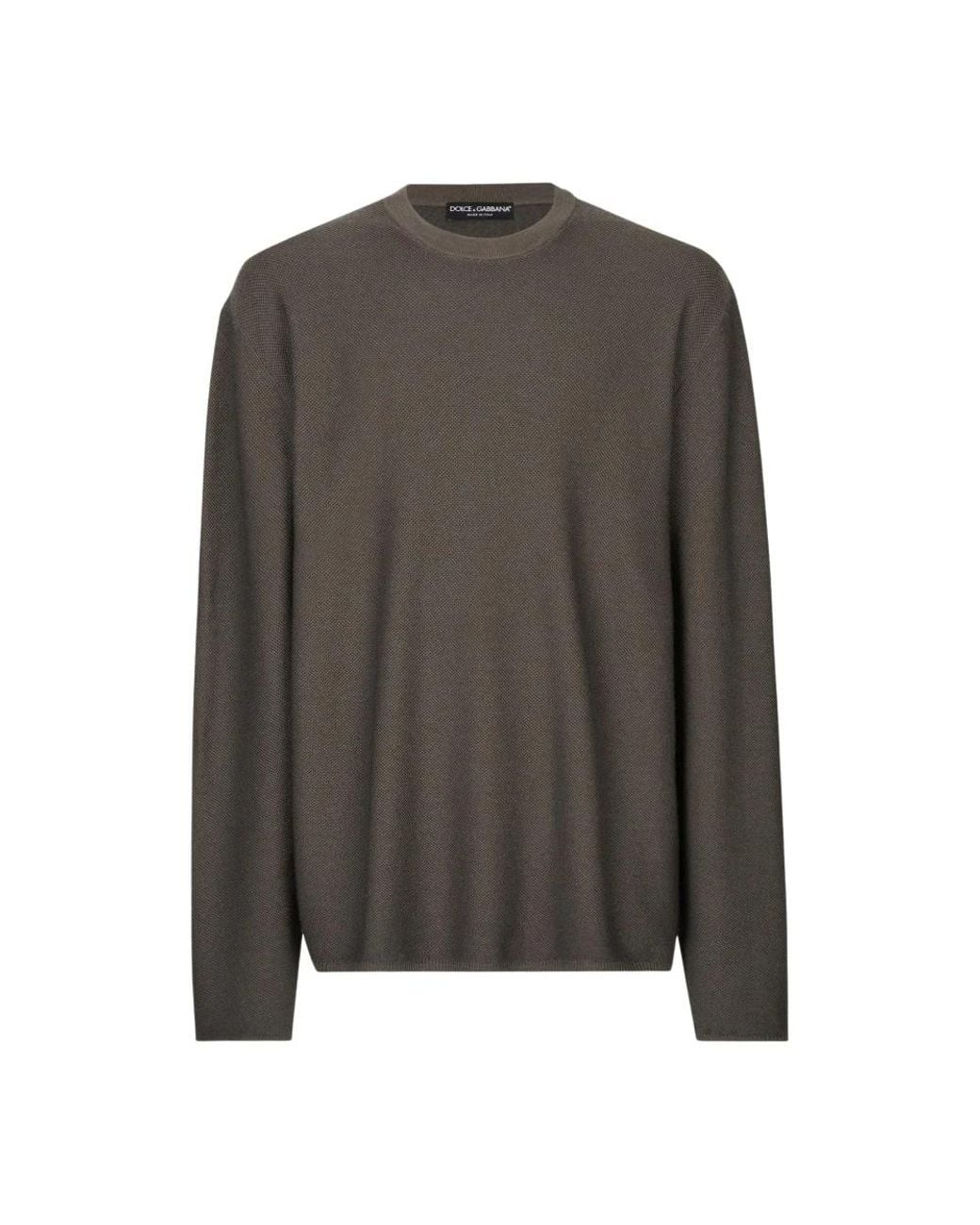 Dolce & Gabbana Gray Round-Neck Knitwear for men