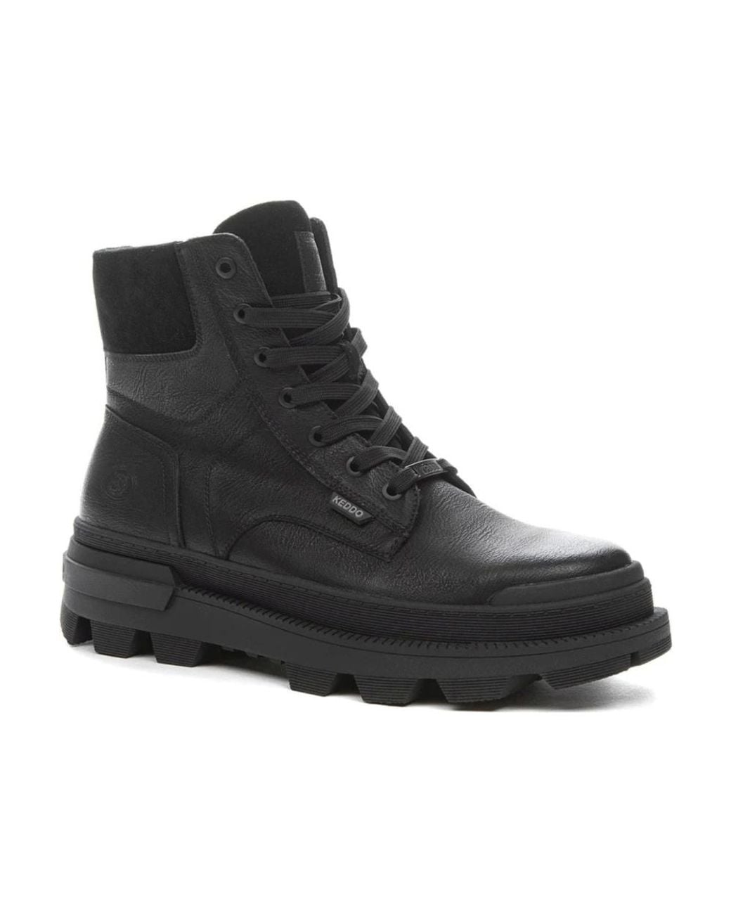 Keddo Black Lace-Up Boots for men