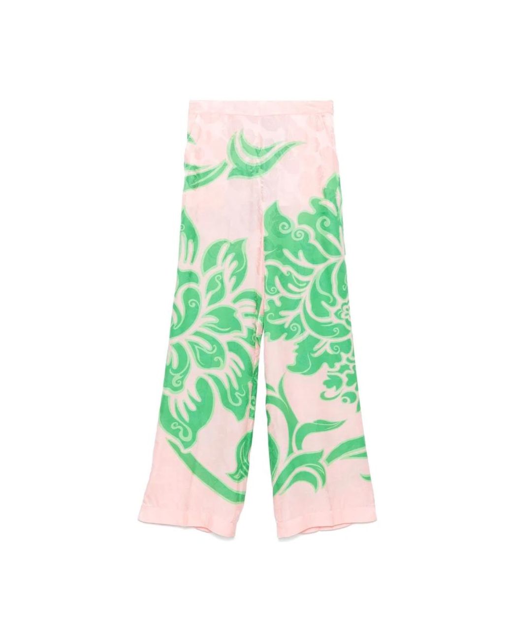 Etro Broeken ,Veelkleurig ,Lichtroze Gedrukte Broek in het Green