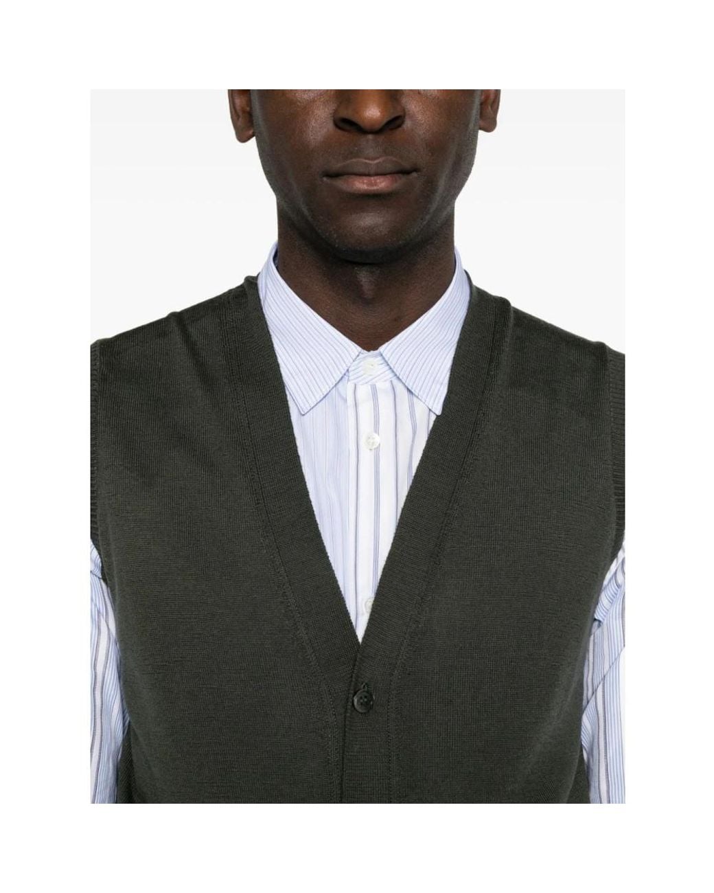 Alpha Studio Green V-Neck Knitwear for men