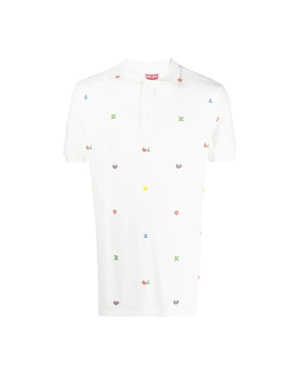 KENZO Tops ,Wit ,Katoen Polo Shirts in het White voor heren