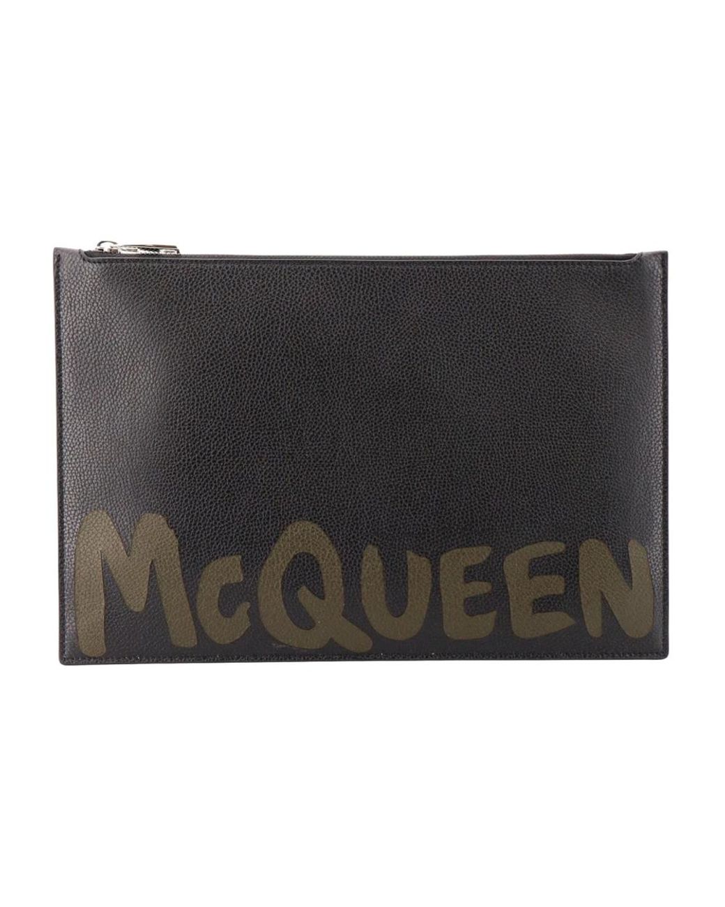 McQueen Accessoires ,Zwart ,Leer Leren Kaarthouderportemonnee Met Rits in het Black voor heren