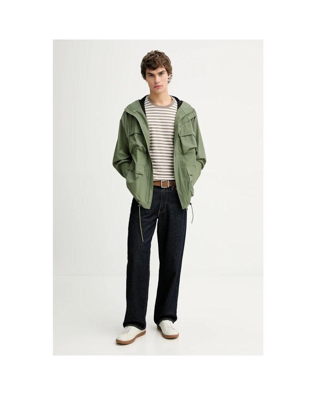 Light Jackets Rains de hombre de color Green
