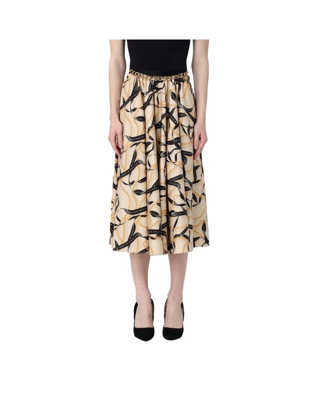 Elisabetta Franchi Metallic Midi Skirts