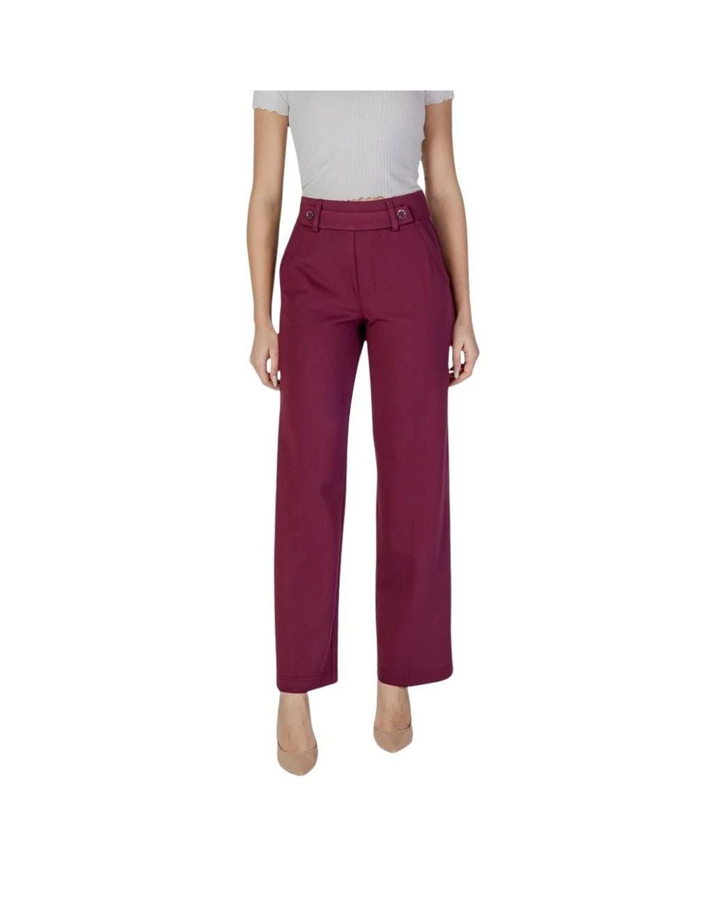 Street One Red Straight Trousers