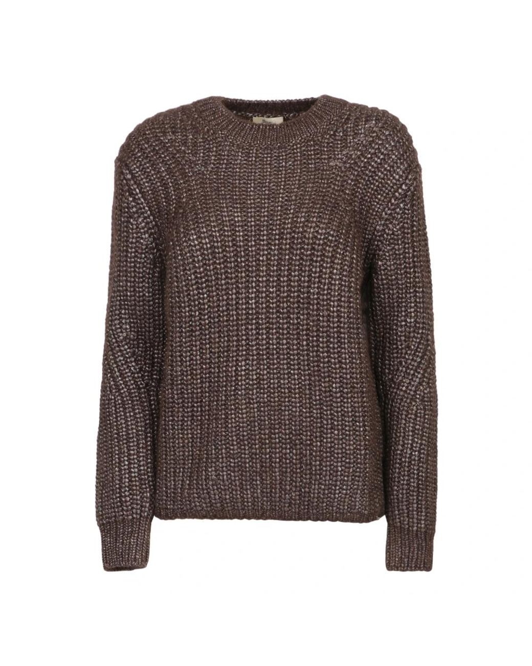 Herno Brown Langärmliger, Gearbeiteter Pullover