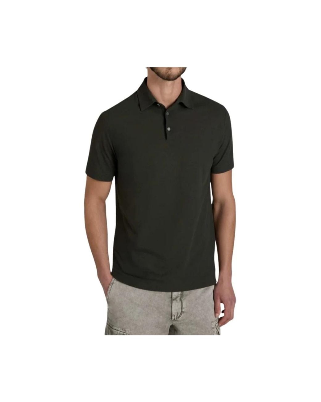 Zanone Black Polo Shirts for men