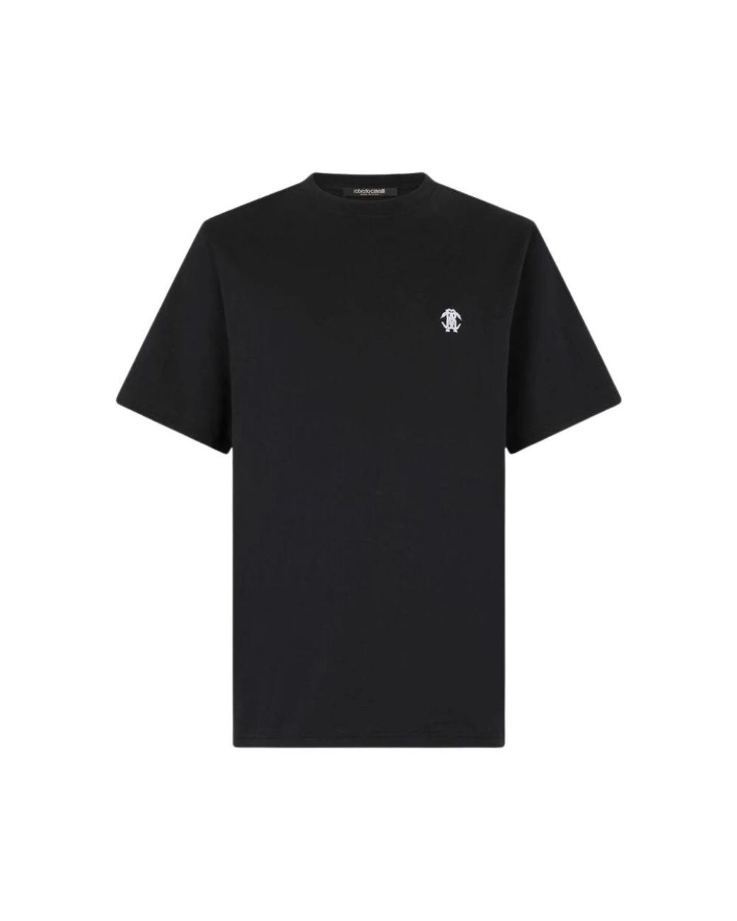 Roberto Cavalli Tops ,Zwart ,Katoen Slang Monogram Katoenen T-Shirt in het Black voor heren