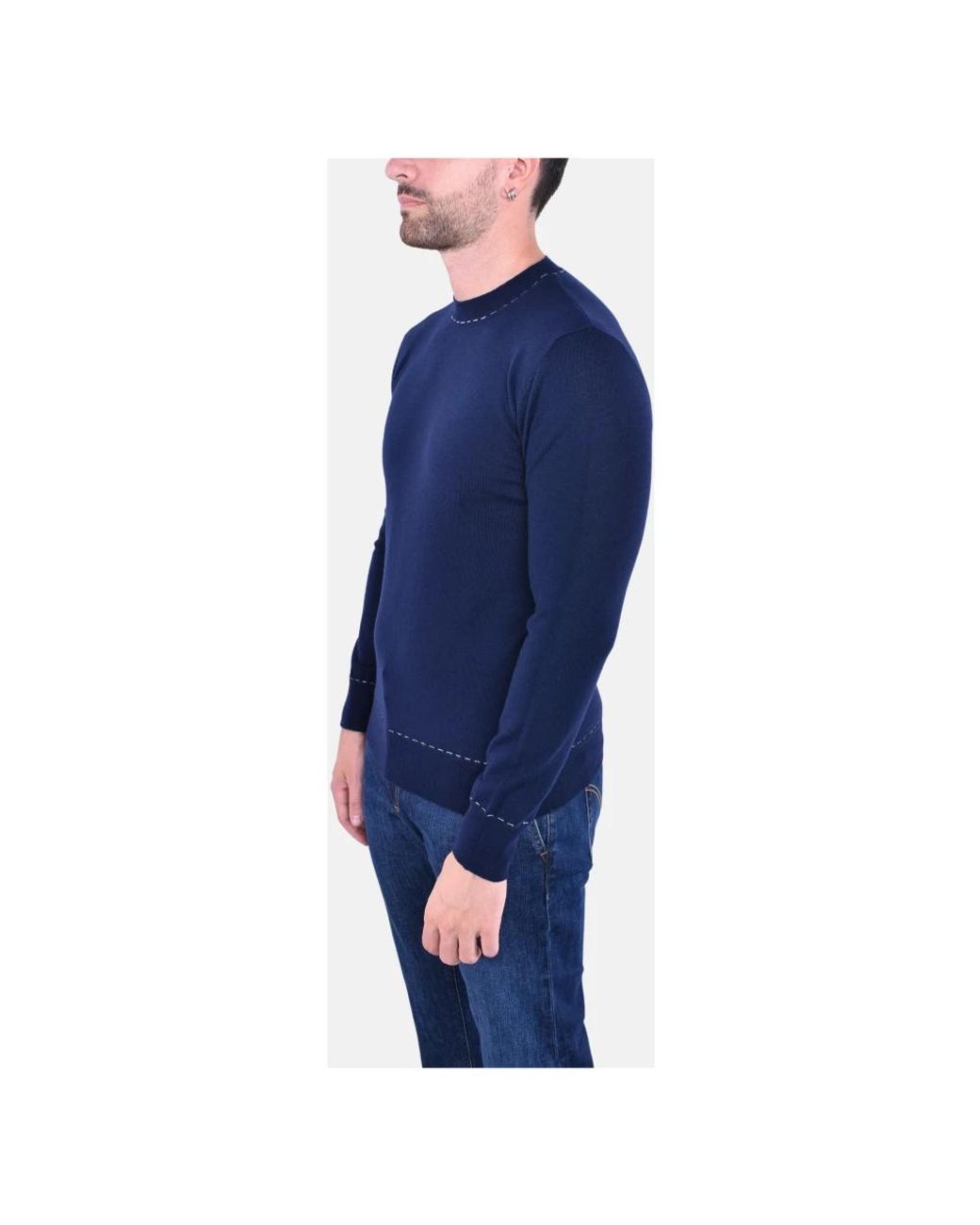 Eleventy Blue Round-Neck Knitwear for men