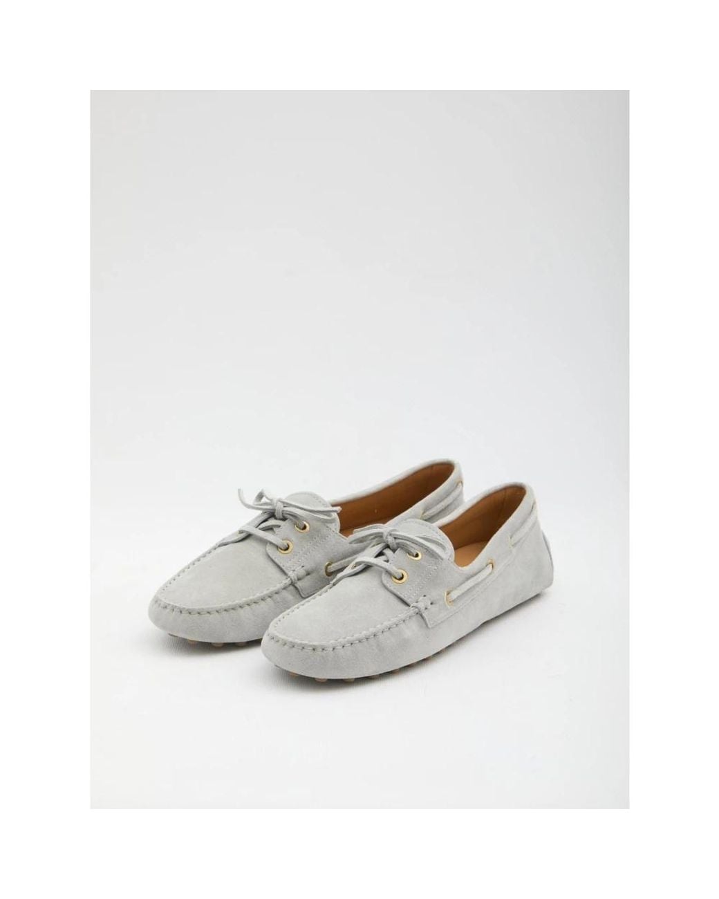 Tod's White Boat Shoes