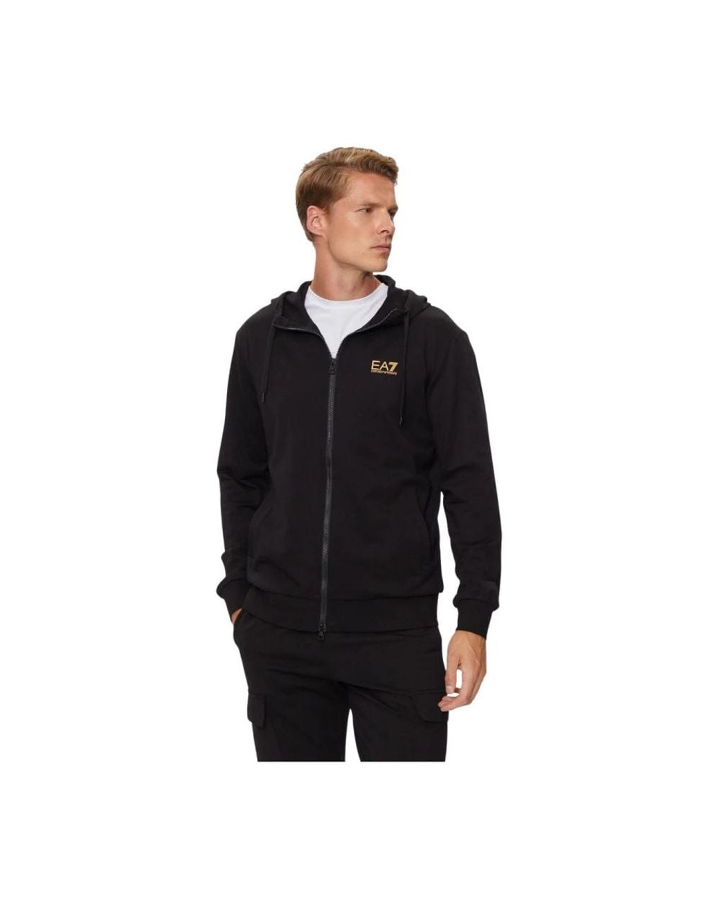 EA7 Hoodies & Sweatvesten ,Zwart ,Zip-Throughs in het Black voor heren