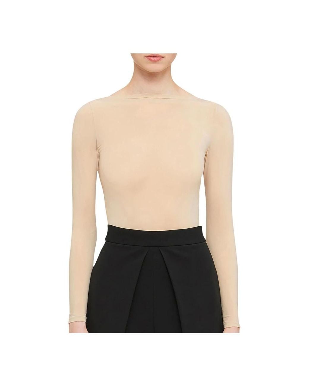 Wolford Tops ,Roze ,Wol Naadloze Buenos Aires Longsleeve Top in het Black