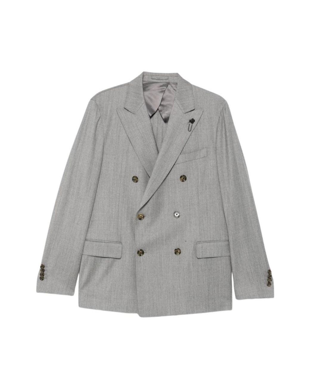 Lardini Dubbelrijenpak in het Gray voor heren