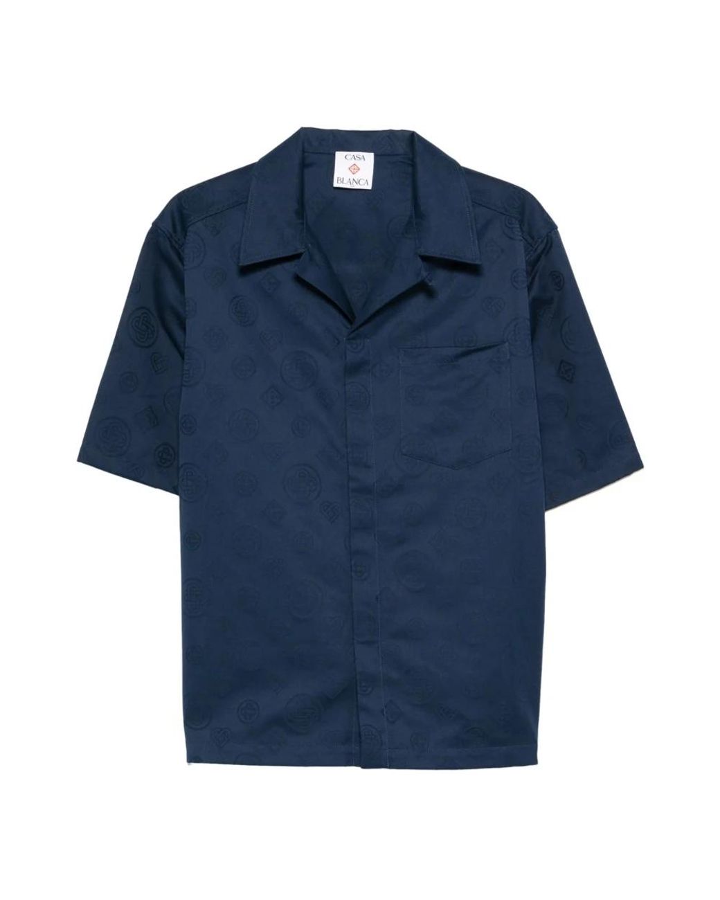 Casablanca Blue Short Sleeve Shirts for men