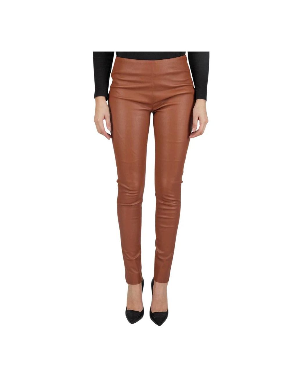 Kiton Lederen Broek in het Brown
